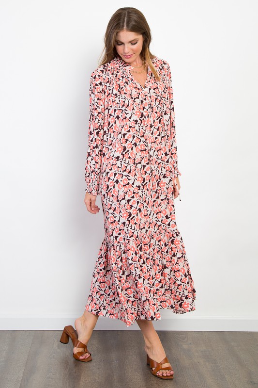 Joanna Flowers Maxi, Coral