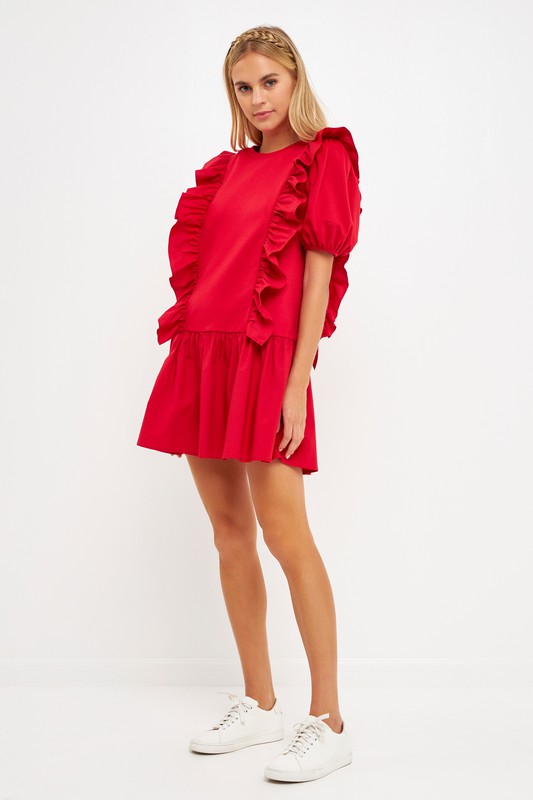 Frill Of It Dress, Cherry Red