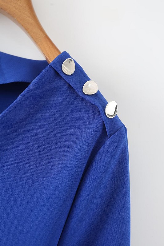 Button Detail Pocket Shift, Royal