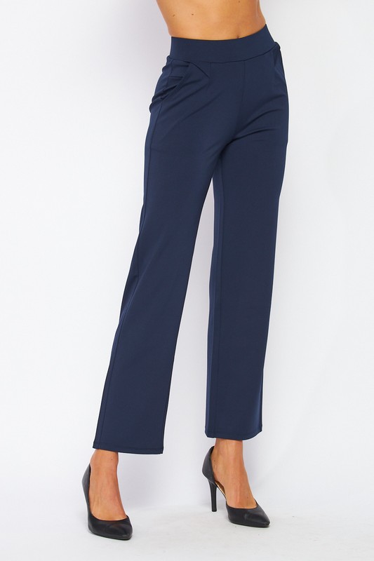 Tailored Stretch Trousers, Navy