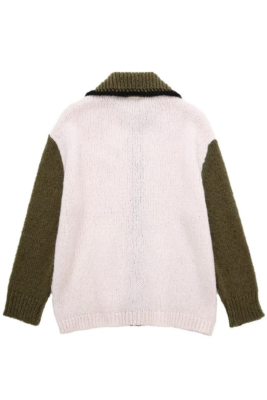 Colorblock Sweater Jacket