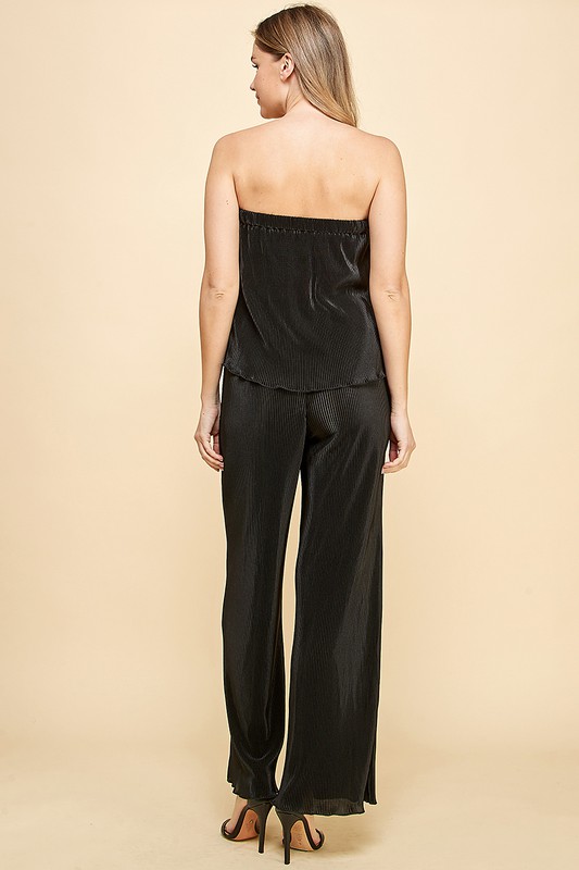 Pleated Jumpsuit, Black