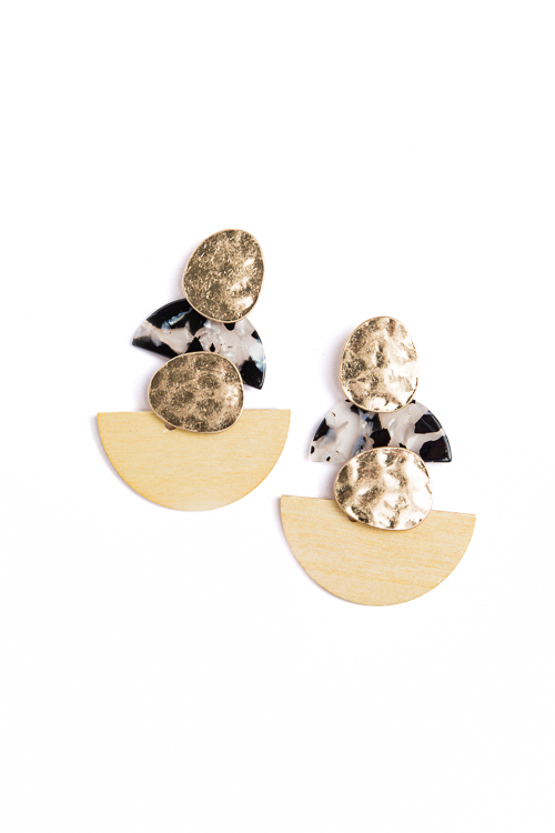 Acrylic Wedge Earring, Natural