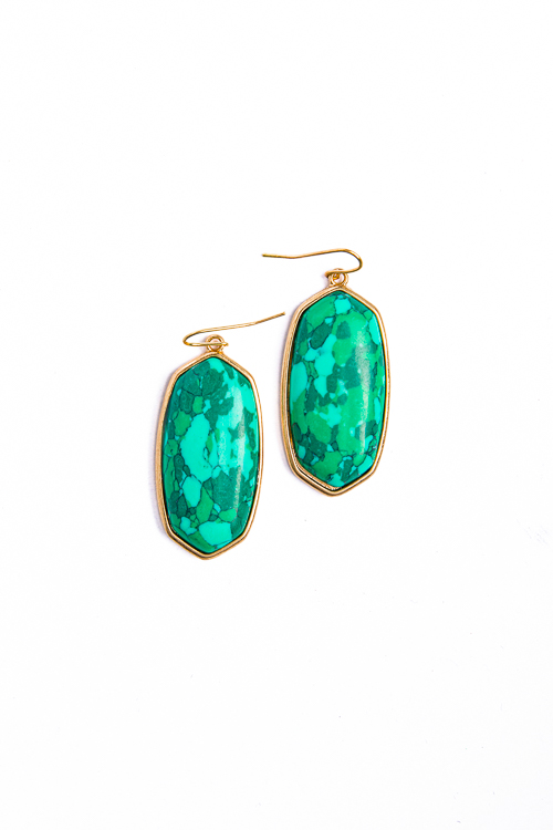 Hailee Hexagon Earring, Green