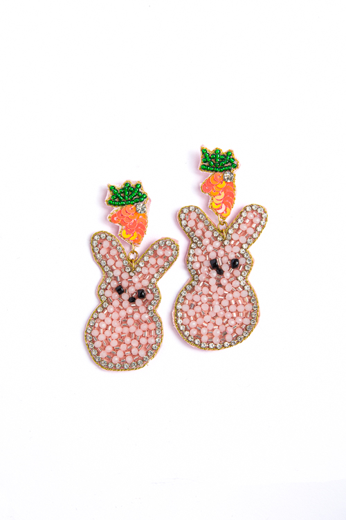 Easter Bunny Bead Earring, Pink