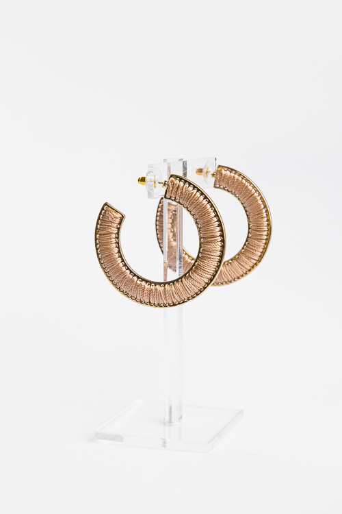 Beige Threaded Hoops