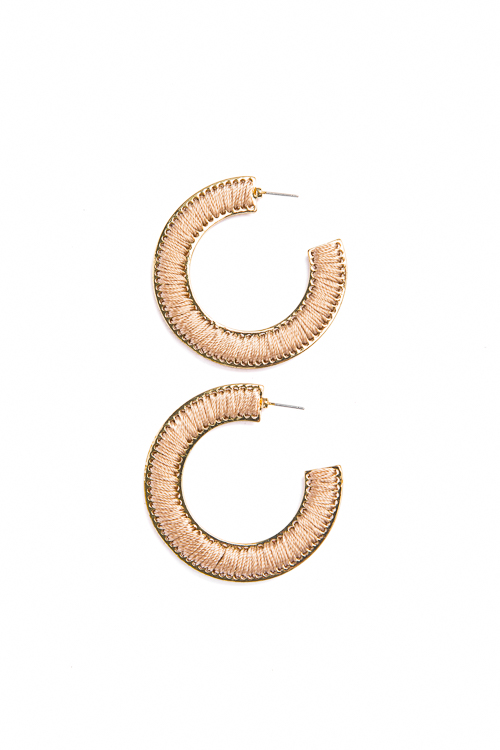 Beige Threaded Hoops