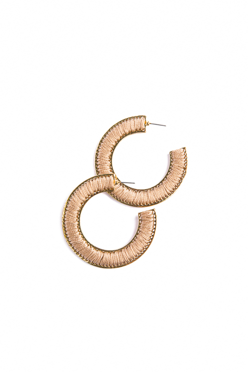 Beige Threaded Hoops