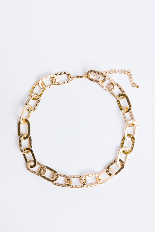 Hammered Flat Chain Necklace