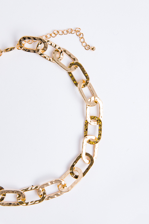 Hammered Flat Chain Necklace