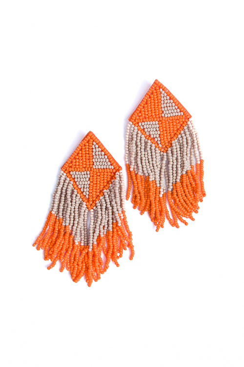 Triangle Pattern Tassel Earring