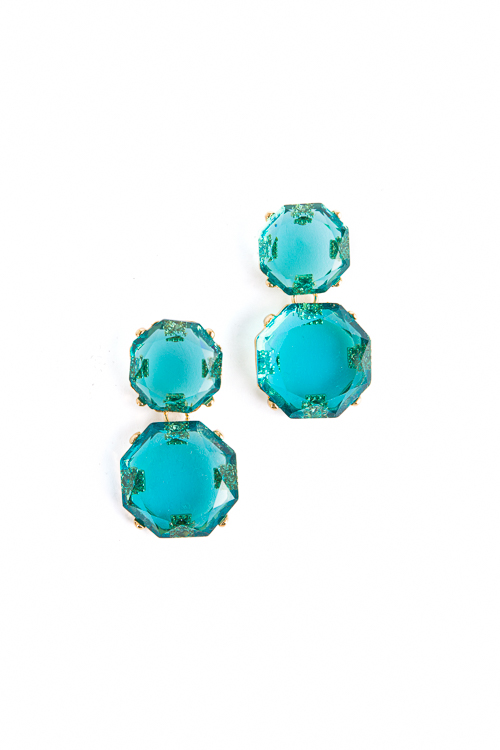 Rhinestone Drop Earring, Blue