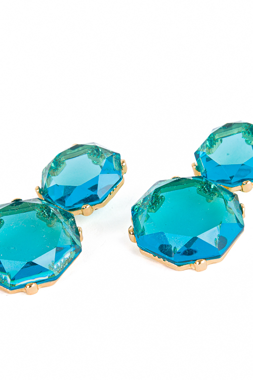 Rhinestone Drop Earring, Blue