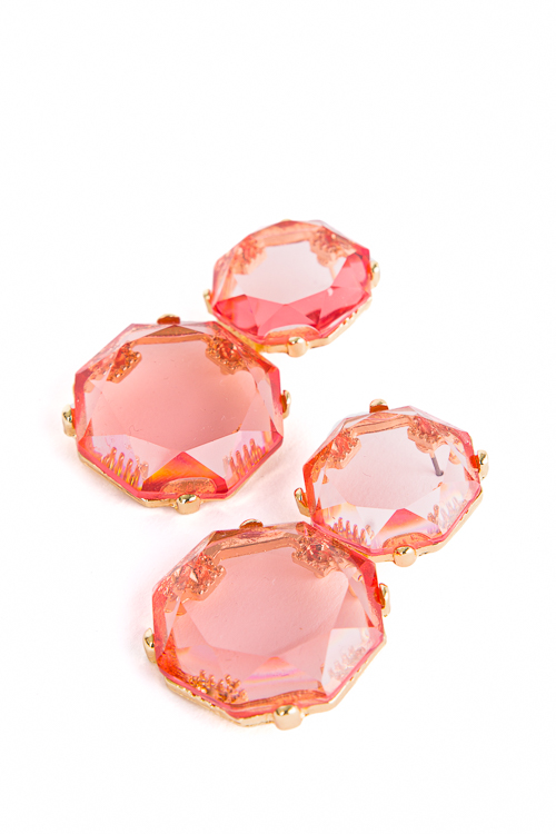 Rhinestone Drop Earring, Pink