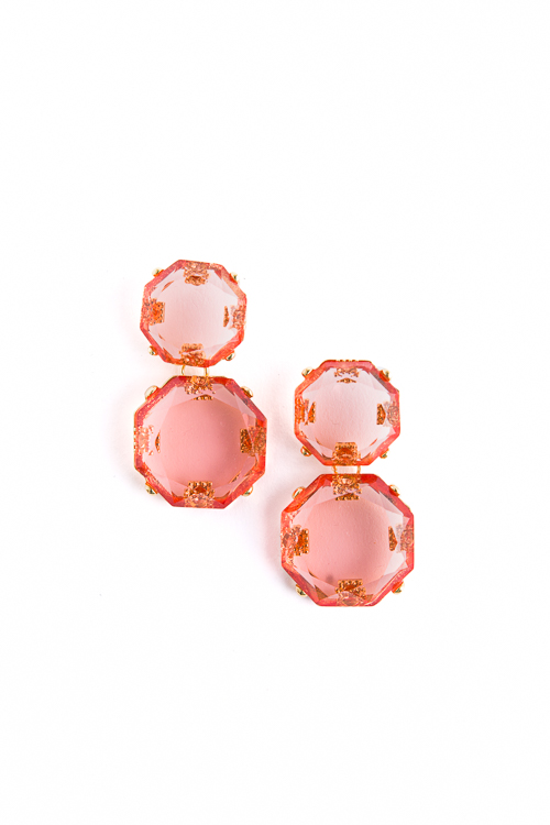 Rhinestone Drop Earring, Pink