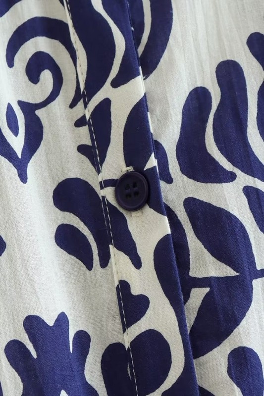 Rhodes Button Up Midi, Blue