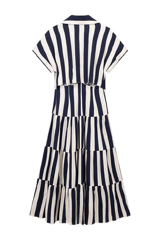 Striped Shirt Dress Midi