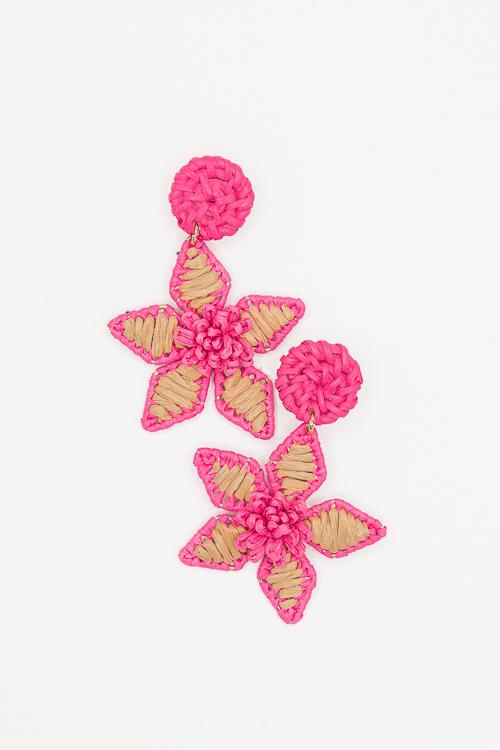 Paige Earrings, Hot Pink