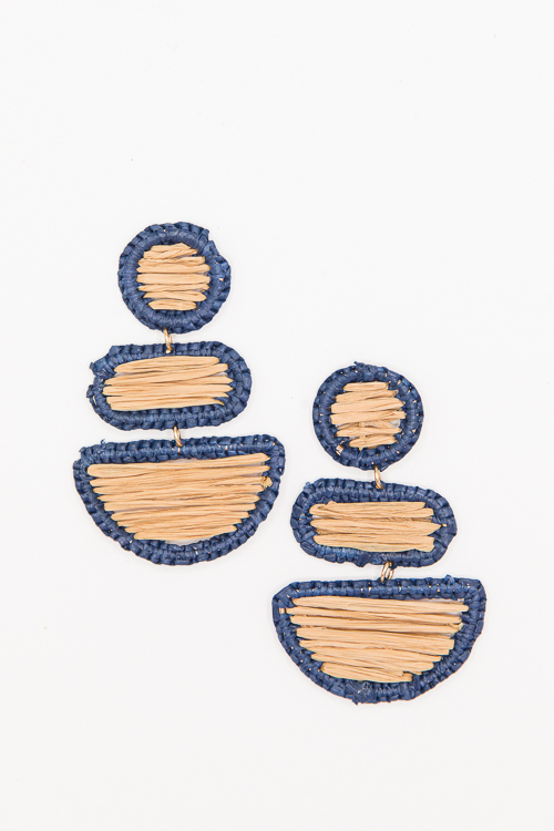 Corey Earrings, Navy