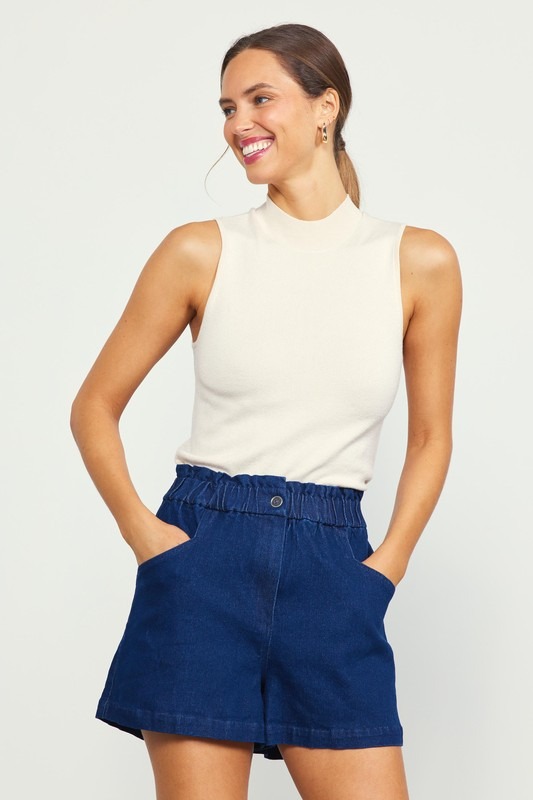 Scarlett Sleeveless Sweater, Cream