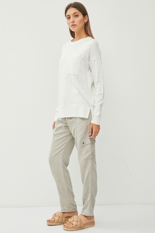 Chest Pocket Sweater, Ivory