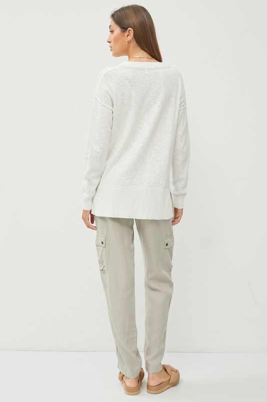 Chest Pocket Sweater, Ivory