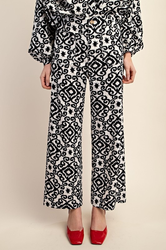 Textured Print Pants, Black - 21024637_f650ecbb-5505-4d12-827c-583df728bef6.jpg