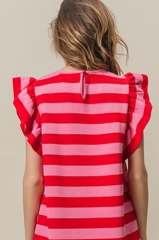 Stripe Flutter Top, Pink/Red - 21127840_4be4e544-6621-4711-9f9e-8479a7524c62.jpg