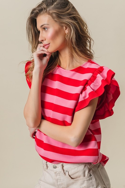 Stripe Flutter Top, Pink/Red - 21127840_961d7676-b700-4d52-9bb3-273c7f31cede.jpg