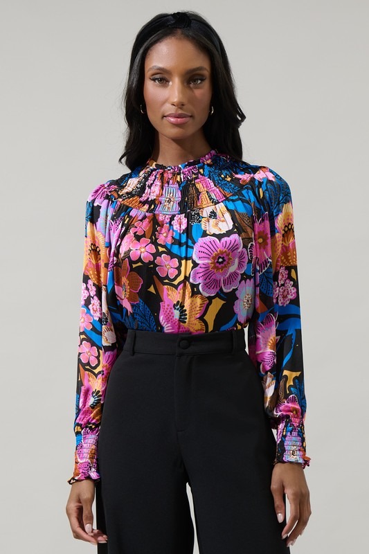 Kayla Floral Blouse, Black Cobalt - 22129410_3ba4cad2-b34d-4325-afdb-3a9de08dce6c.jpg