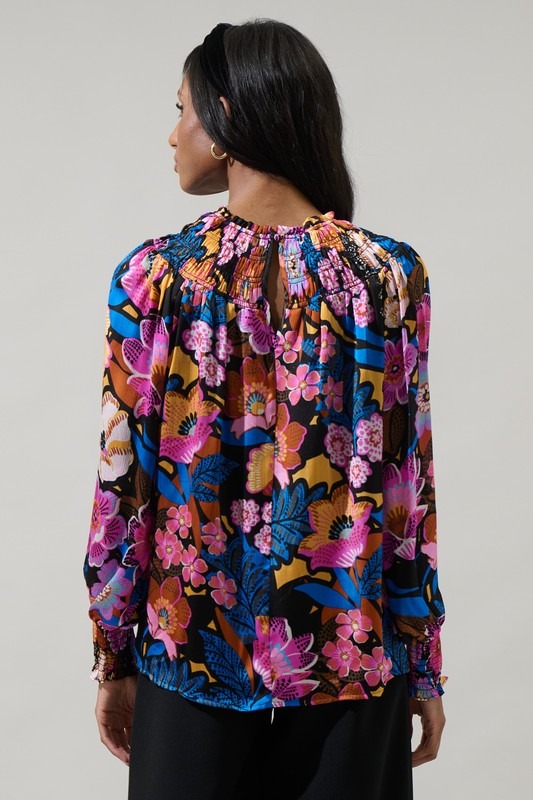 Kayla Floral Blouse, Black Cobalt - 22129410_efcd3071-42c0-456a-99b1-f14692b97143.jpg