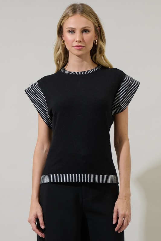 Stripe Trim Sweater Top, Black - 22167570_c01e4823-e892-4f49-9b53-3941e07eb5bd.jpg