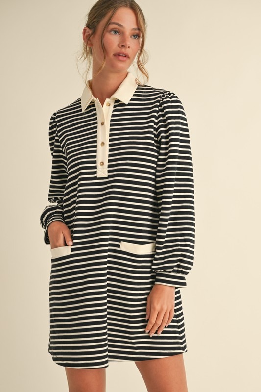 Margie Stripe Dress, Black/Ivor - 22296934_7a25f152-5ebd-49f9-9a5b-638840ba7627.jpg