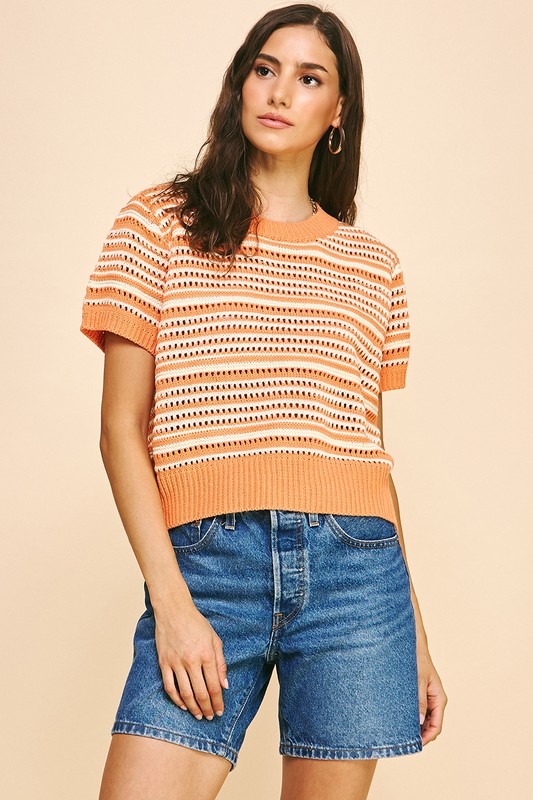 Stripe SS Sweater, Orange/Ivory - 22316314_6983a9fa-0b5d-4258-b559-9ca063267f49.jpg