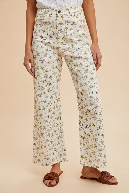 Ditsy Floral Jeans, Ivory