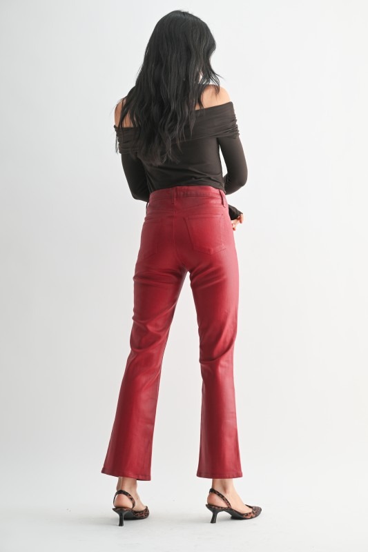 Coated Bootcut Jeans, Burgundy - 23942848_3a146ad2-f6fa-48ff-946d-77cb66e1675b.jpg