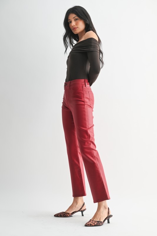 Coated Bootcut Jeans, Burgundy - 23942848_c84277a7-277e-48eb-83c1-70cd6d85689d.jpg