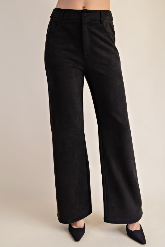 Gia Suede Pants, Black