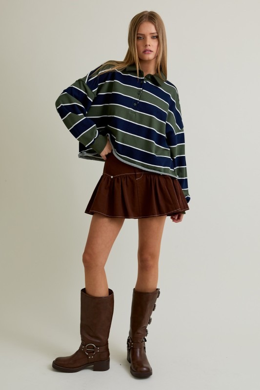 Stripe Polo Top, Olive Navy - 24288567_6290802a-30d3-408b-9fd8-1ef25f4d6964.jpg