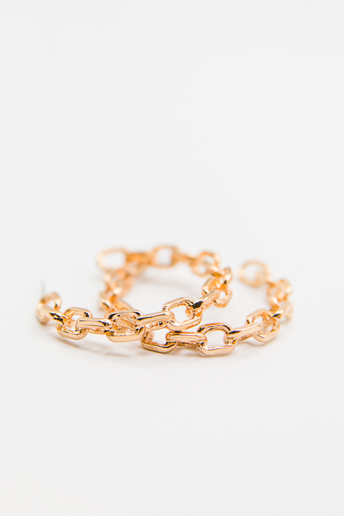 Chain Link Medium Hoop, Gold Jewelry Accessories The Blue Door