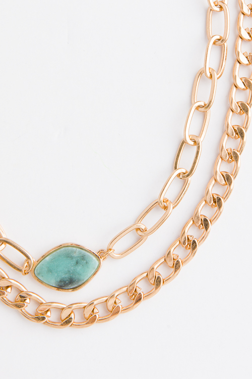 Double Layered Stone Necklace