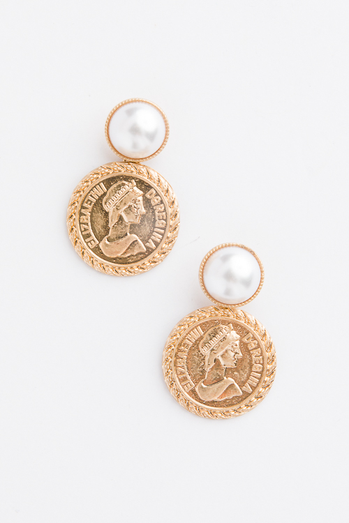 Pearl & Coin Earrings