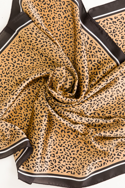 Leopard Print Scarf, Gold