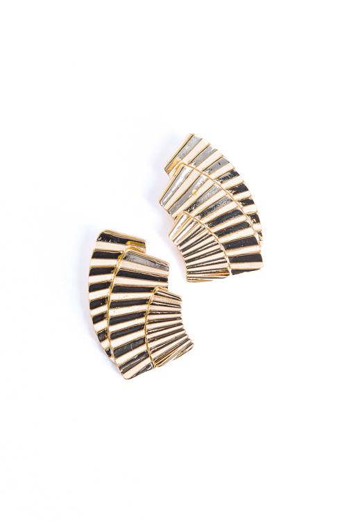 Layered Fan Earring, Gold