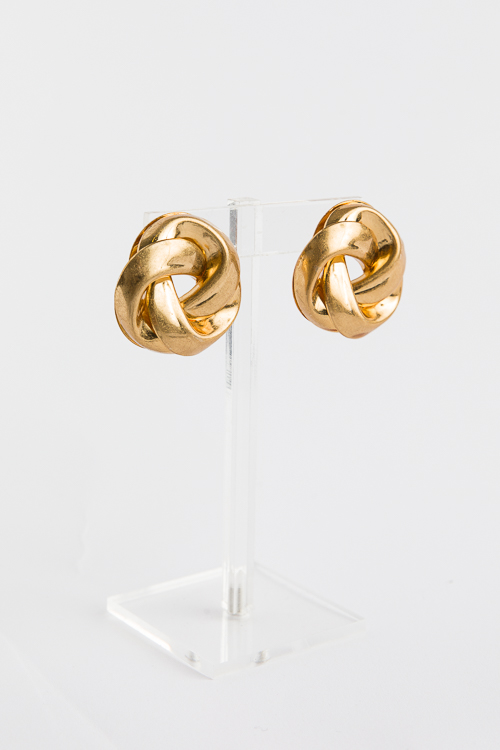 Knotted Statement Earring, Gold