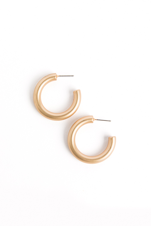 Matte Gold Hoops