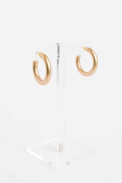 Matte Gold Hoops