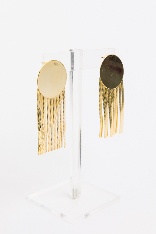 Metal Tassel Earrings, Gold
