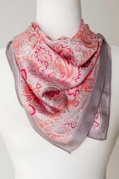 Fun In Paisley Scarf, Gray/Pink