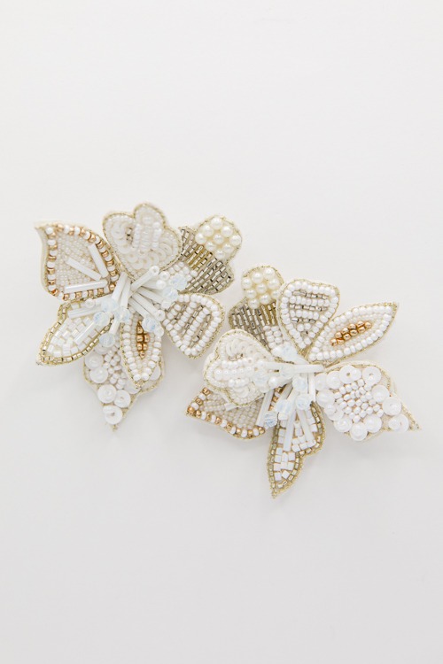 Blooming Earrings, White